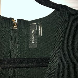 dark green bodycon Marciano cocktail dress